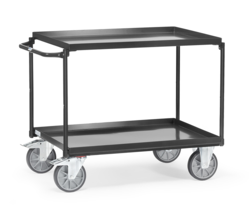 fetra Tafelwagen GREY EDITION met oliedichte bakken 1000x700 mm, draagvermogen 400 kg, 2 etages