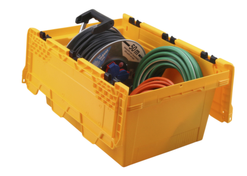 Allit Herbruikbare euronorm-bak ProfiPlus CrocoLid 40/27, geel, lengte x breedte 600 x 400 mm, krokodildeksel