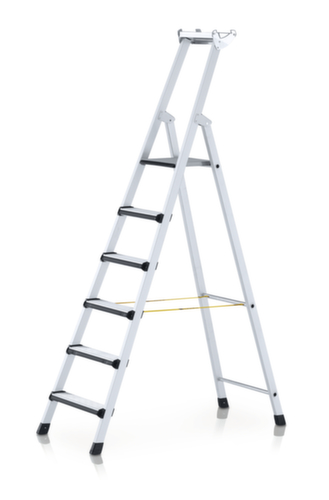 ZARGES Ladder Comfortstep S eenzijdig te betreden, 7 traanplaat treden met bekleding