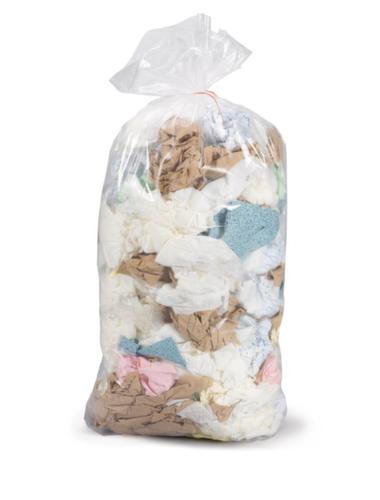 Scheurvaste vuilniszak met sluitband, 60 l, transparant