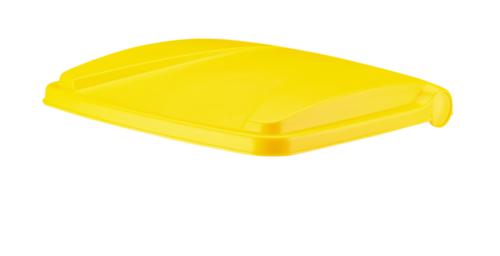 Pedaalemmer volgens HACCP, 90 l, wit, deksel geel