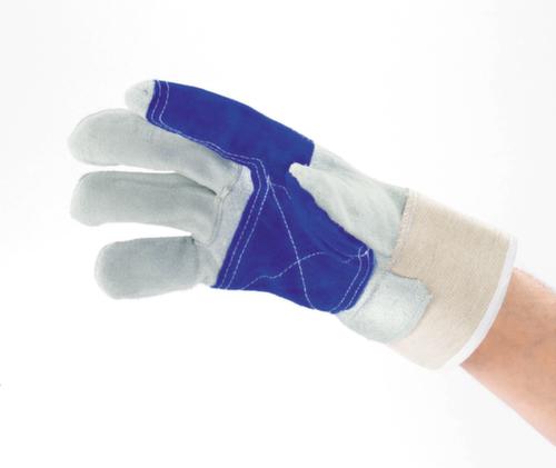 Werkhandschoenen, linnen/rundleer, maat eenheidsmaat