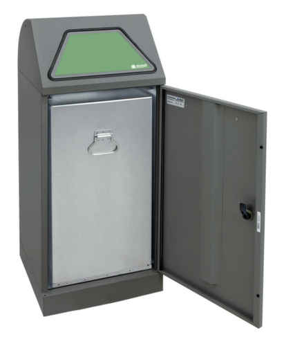 stumpf Afvalverzamelbak Modul-Vario 75 antraciet + zelfsluitende inworpklep, 75 l, grijs-aluminiumkleurig, deksel grijs-aluminiumkleurig