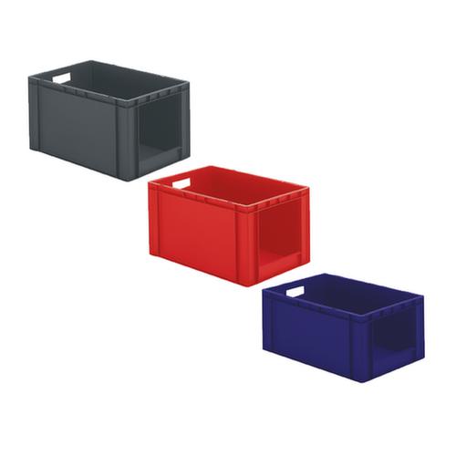 Euronorm-stapelbak met open voorzijde + gesloten wanden en bodem