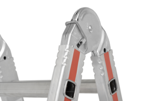 Hymer Vierdelige multifunctionele vouwladder SC 40, 4 x 3 sporten met profiel