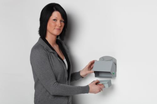 Wand- of combi-asbak met achterwand, zilverkleurig