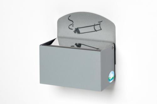 Wand- of combi-asbak met achterwand, zilverkleurig