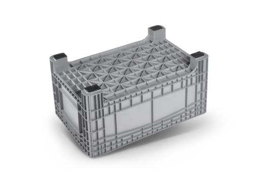 Grote container met versterkte bodem, inhoud 354 l, grijs, 4 voeten