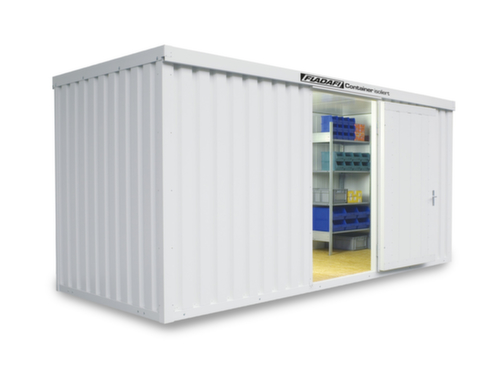 Säbu Geïsoleerde materiaalcontainer FLADAFI® IC 1500 met kant-en-klaar gemonteerde vloer