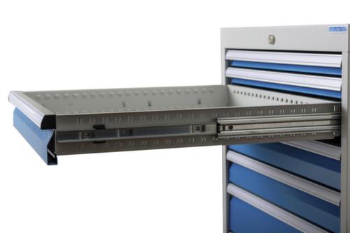 Bedrunka + Hirth Werkbank met blad van massief beuken en frame in vele kleuren, 3 laden, 3 kasten