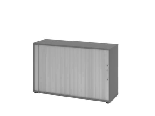 Jaloeziedeurkast 9Y, 2 ordnerhoogten, grafiet/zilverkleurig