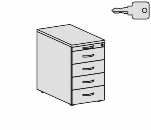 Gera Staand ladeblok Pro, 5 lade(n)