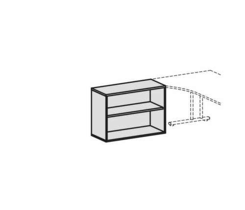 Gera Kantoorstelling Pro met achterwand, breedte 1000 mm, 2 OH