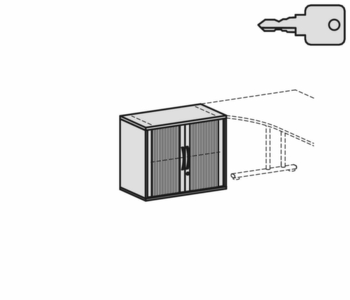 Gera Jaloeziedeurkast Milano, 2 ordnerhoogten, wit/wit