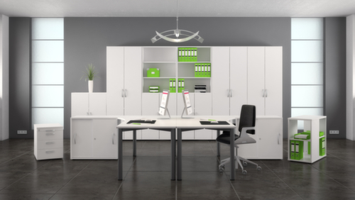 Gera Jaloeziedeurkast Milano, 2 ordnerhoogten, wit/wit