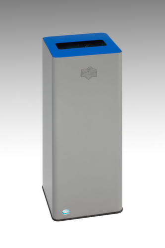 VAR Afvalverzamelbak WS Quadro 79 met klemring voor zakbevestiging, 70 l, zilverkleurig