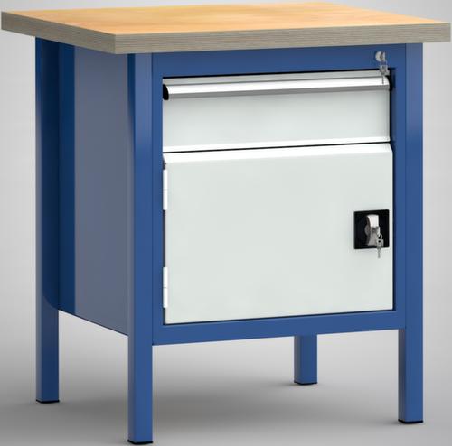 KLW Lutz Werkbank met multiplexplaat, 1 lade, 1 kast