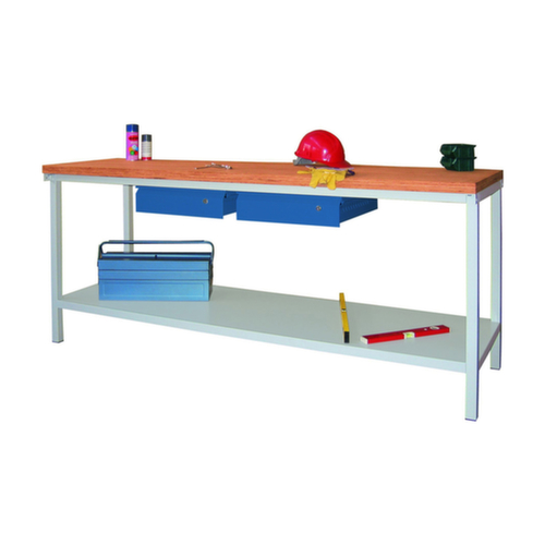 PAVOY Werkbank met verschillende soorten onderbouw, 2 laden, 1 legbord