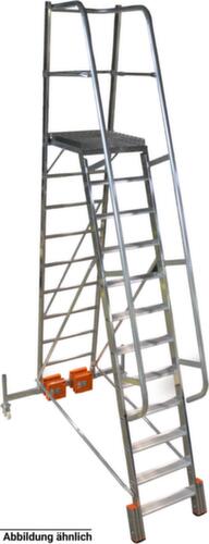 Krause Verrijdbare platformladder STABILO® Professional Vario kompakt, 10 trede(n) met traanplaatprofiel