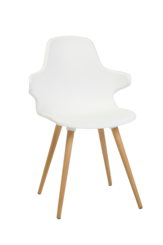 Topstar Bezoekersstoel T2020 met armleuningen, zitting wit, 4-voetonderstel