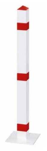 Afzetpaal met puntige kop, hoogte 900 mm, voor vastschroeven