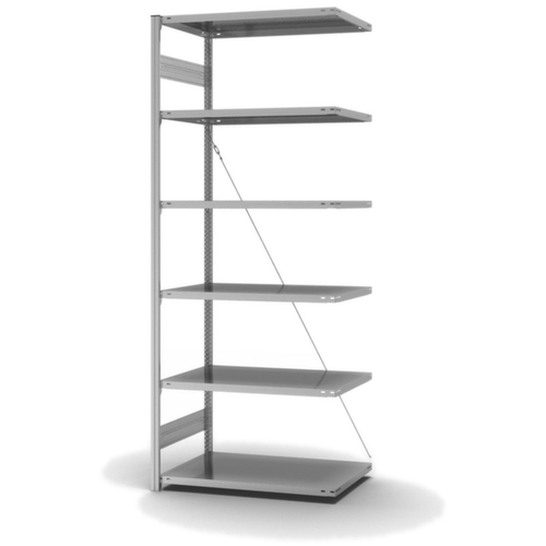 hofe Systeeminhaakstelling in standaard uitvoering, hoogte x breedte x diepte 2500 x 1010 x 635 mm, 6 legborden