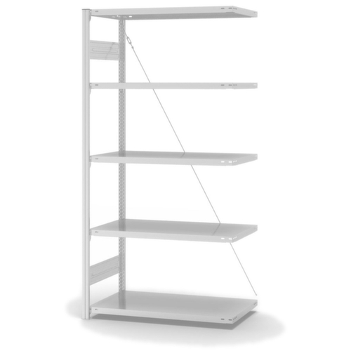 hofe Systeeminhaakstelling in standaard uitvoering, hoogte x breedte x diepte 2000 x 1010 x 535 mm, 5 legborden