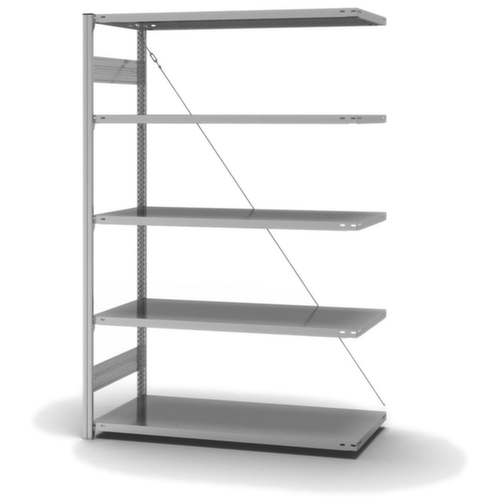 hofe Systeeminhaakstelling in standaard uitvoering, hoogte x breedte x diepte 2000 x 1310 x 635 mm, 5 legborden