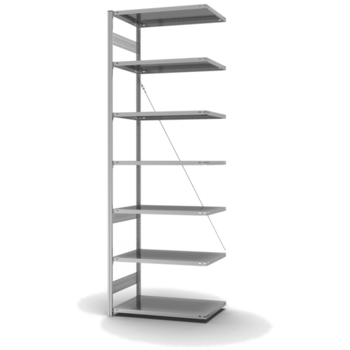 hofe Systeeminhaakstelling in middelzware uitvoering, hoogte x breedte x diepte 3000 x 1010 x 635 mm, 7 legborden