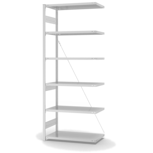 hofe Systeeminhaakstelling in middelzware uitvoering, hoogte x breedte x diepte 2500 x 1010 x 535 mm, 6 legborden