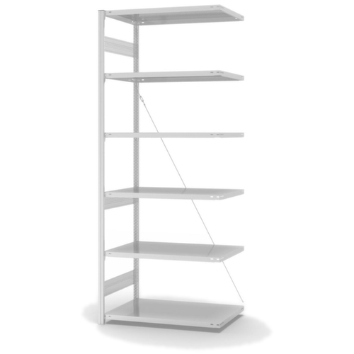 hofe Systeeminhaakstelling in middelzware uitvoering, hoogte x breedte x diepte 2500 x 1010 x 635 mm, 6 legborden