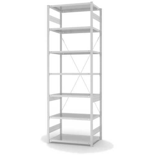 hofe Systeeminhaakstelling in middelzware uitvoering, hoogte x breedte x diepte 3000 x 1060 x 635 mm, 7 legborden