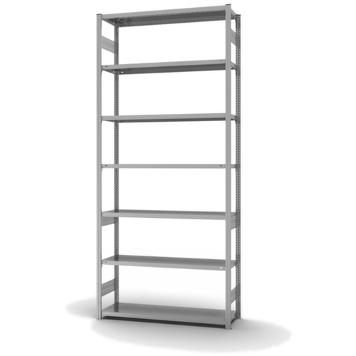 hofe Traversestelling in middelzware uitvoering, hoogte x breedte x diepte 3000 x 1360 x 435 mm, 7 legborden