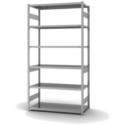 hofe Traversestelling in middelzware uitvoering, hoogte x breedte x diepte 2500 x 1360 x 635 mm, 6 legborden