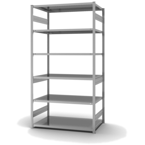 hofe Traversestelling in middelzware uitvoering, hoogte x breedte x diepte 2500 x 1360 x 835 mm, 6 legborden