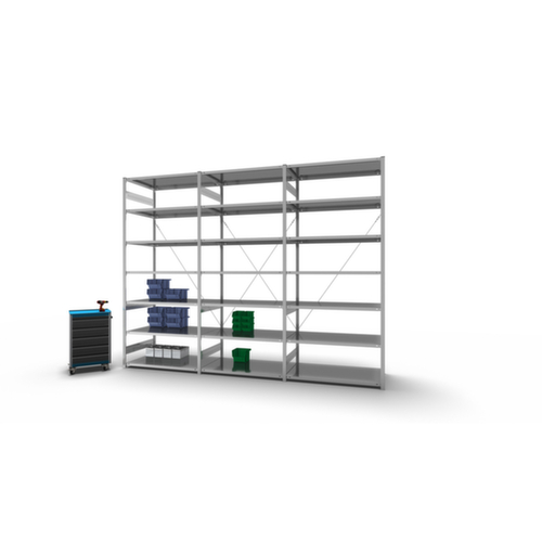 hofe Systeeminhaakstelling in standaard uitvoering, hoogte x breedte x diepte 3000 x 1310 x 835 mm, 7 legborden