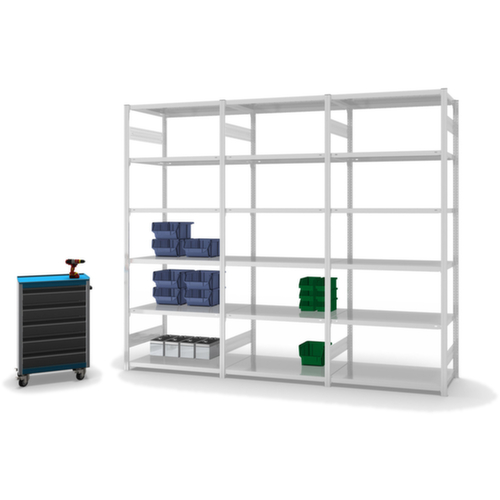 hofe Traversestelling in standaard uitvoering, hoogte x breedte x diepte 2500 x 1060 x 635 mm, 6 legborden