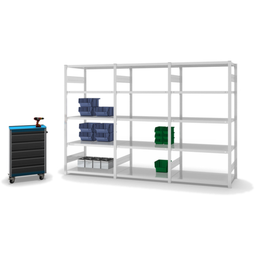 hofe Traversestelling in standaard uitvoering, hoogte x breedte x diepte 2000 x 1010 x 635 mm, 5 legborden