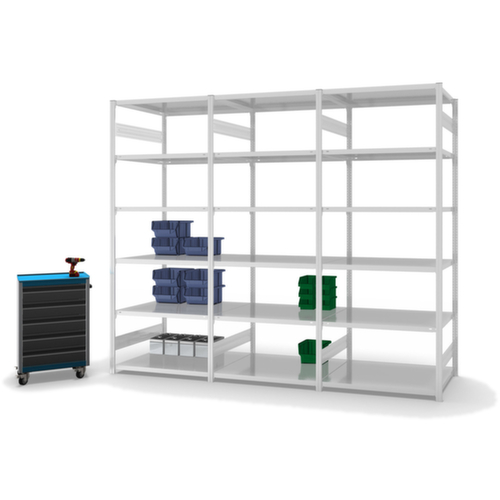 hofe Traversestelling in standaard uitvoering, hoogte x breedte x diepte 2500 x 1010 x 835 mm, 6 legborden