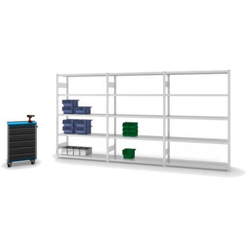 hofe Traversestelling in standaard uitvoering, hoogte x breedte x diepte 2000 x 1310 x 435 mm, 5 legborden