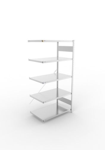 META Systeeminhaakstelling CLIP aanbouwsectie, hoogte x breedte x diepte 2000 x 1006 x 636 mm, 5 legborden