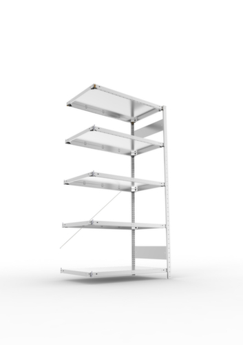 META Systeeminhaakstelling CLIP aanbouwsectie, hoogte x breedte x diepte 2000 x 1006 x 636 mm, 5 legborden