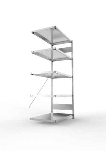 META Systeeminhaakstelling CLIP aanbouwsectie, hoogte x breedte x diepte 2000 x 1006 x 636 mm, 5 legborden