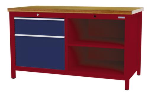 Bedrunka + Hirth Werkbank, 1 lade, 1 kast, 2 legborden