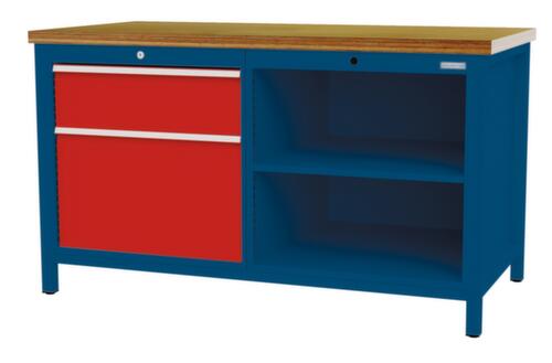 Bedrunka + Hirth Werkbank, 1 lade, 1 kast, 2 legborden