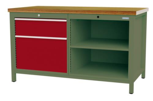 Bedrunka + Hirth Werkbank, 1 lade, 1 kast, 2 legborden