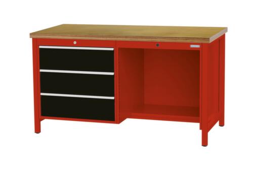 Bedrunka + Hirth Werkbank, 3 laden, 1/2 legbord