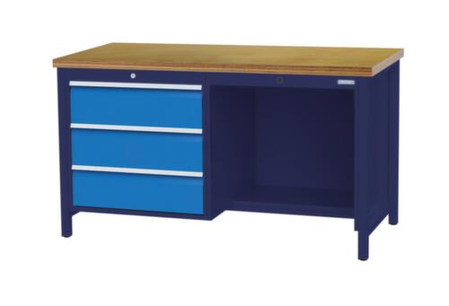 Bedrunka + Hirth Werkbank, 3 laden, 1/2 legbord