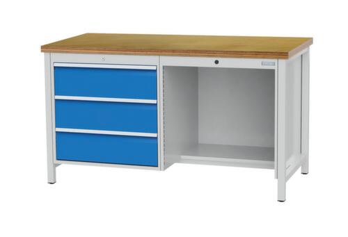 Bedrunka + Hirth Werkbank, 3 laden, 1/2 legbord