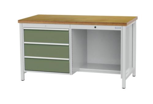 Bedrunka + Hirth Werkbank, 3 laden, 1/2 legbord